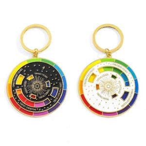 color wheel rotatable keychain turntable keyring (gifts for artists)